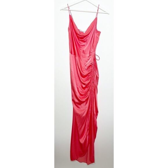 VERONICA BEARD Natasha Satin Rushed Maxi Dress - Picture 2 of 11